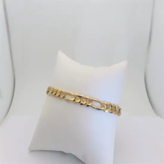 Figaro Bracelet Solid Gold Jewelry Anniversary Gifts 10k 5.8mm Size 8.25 B118