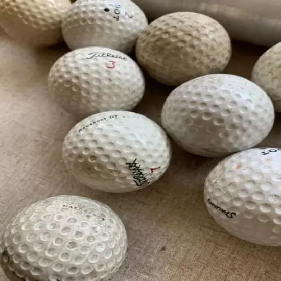 LOT of 16 Vintage Antique Golf Balls- Walker Cup, Julius Boros Canny Scot, Haig