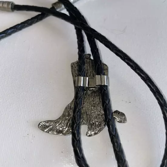 Bolo Tie Cowboy Boot Silver Tone