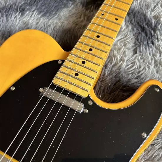 New caster yellow electric guitar with maple neck shipping quickly