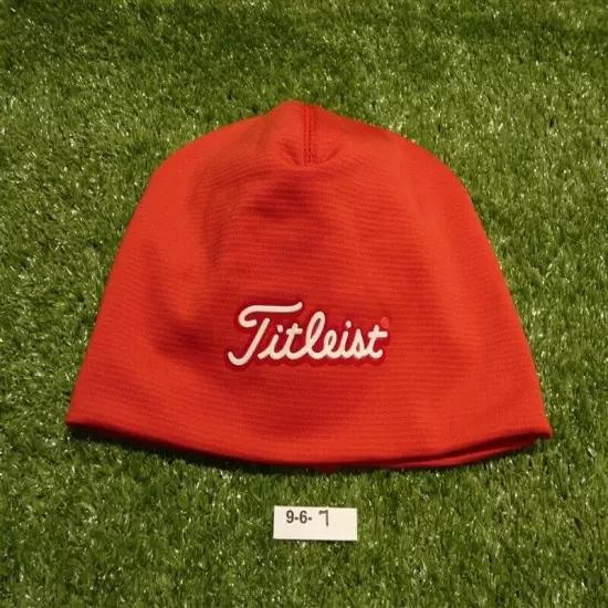 Titleist Waffle Back Fleece Winter Beanie Red/White New