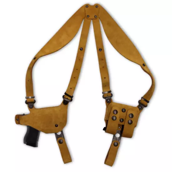 Suede Leather Shoulder Holster Mag Case, Taurus G3c 9mm Compact 3.20'' #1565#