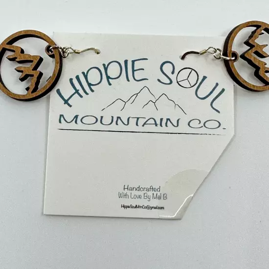 Hippie Soul Earrings Mountains Wooden Handmade Outdoor Nature