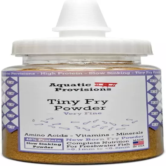 Tiny Fry Fish Food 1.76 oz, Fine Powder for Newborn Aquarium Fish