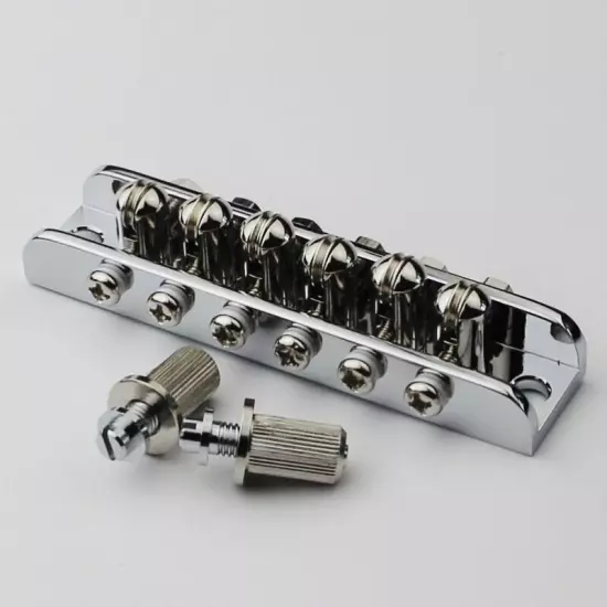 Chrome 6 String Guitar Bridge Roller Bridge For Guitar Mosrite Style Bridge