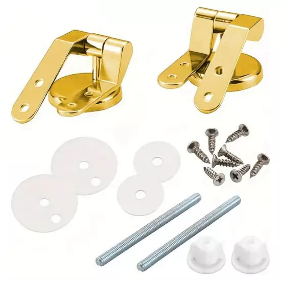 Durable Gold Toilet Hinges with Secure & Adjustable Fittings - Long-l D1P2