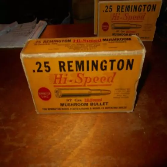 Super Rare Yellow .25 Remington Hi-Speed Ammo Box 2 years only 1924-1926 25 Rem