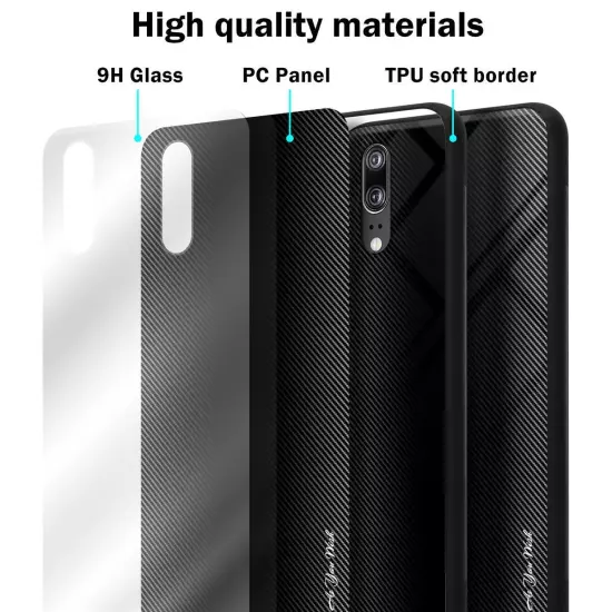 Case for Huawei P20 Phone Cover TPU Silicone Tempered Glas