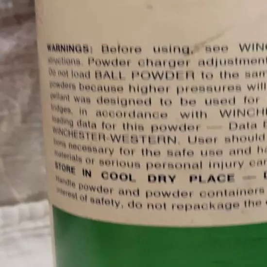 OLD WINCHESTER WESTERN BALL POWDER SMOKELESS PROPELLANT 231 TIN ORIGINAL LABEL