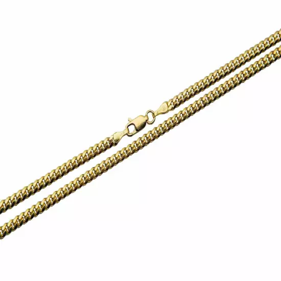 Solid 10K Yellow Gold Miami Cuban link Necklace Chain 2mm-6mm Sz 20"-30" 