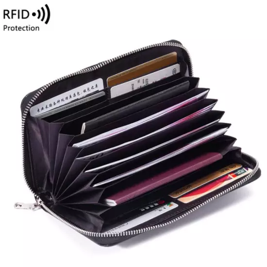 1659 RFID Anti-magnetic Anti-theft Passport Bag Document Bag Wallet(Lavender Pur