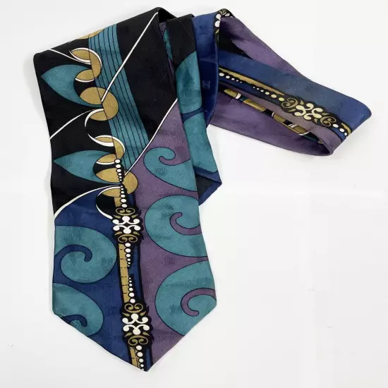 Screenplay By Martin Wong Jazz Art Deco Swing Silk Tie Men's 3.8" x 59"