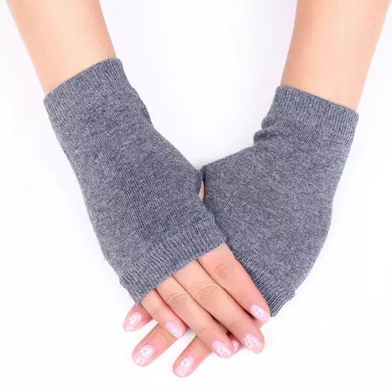 Women Winter Half Finger Fingerless Gloves Wrist Arm Hand Warmer Knitted Mittens