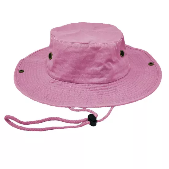 Unisex 100% Cotton Bucket Hat Fishing Camping Safari Boonie Sun Brim Summer Cap