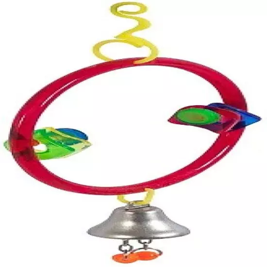 JW Pet Activitoy Ring Clear Brightly Colored Hanging Ring Bird Toy - 3 Pack