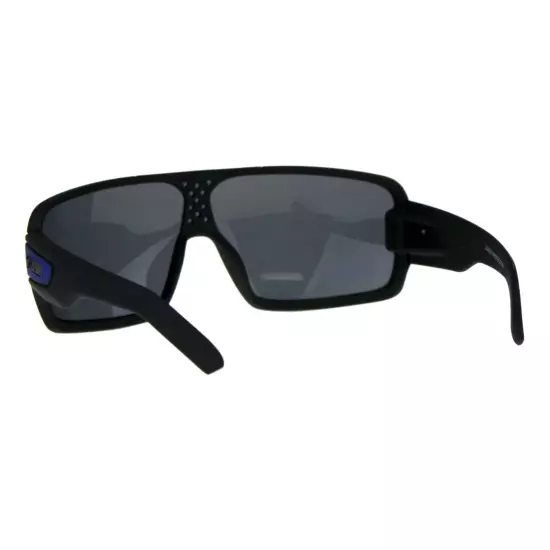 KUSH Goggle Sunglasses Mens Matted Black Shield Frame UV 400