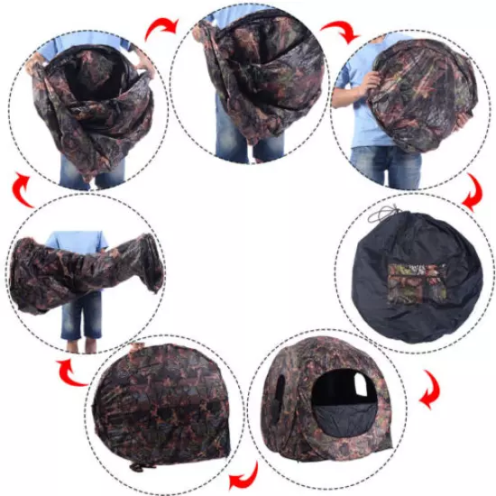 Camo Hunting Blind Portable Pop Ground deer Hunter Tent Canopy Weather Resistant