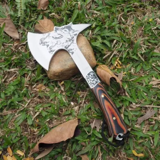 Outdoor Camp Fixed Blade Hunting Axe Stainless SteelKarambit Knifes Hiking Gear 