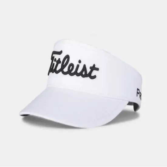 New Titleist Golf Tour Staff Visor Black / White Adjustable Cap 100% authentic