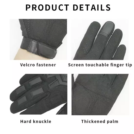 Men's Tactical Gloves Touch Screen Windproof Full Finger Gloves Army Military US