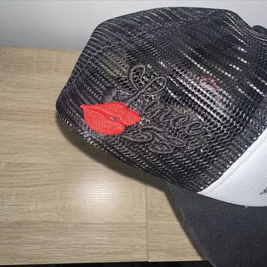 Playboy Trucker Hat Black White 