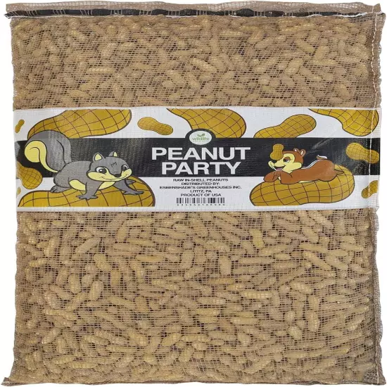 Peanut Party in-Shell Peanuts for Birds, Squirrels, Wild Animal Food, 25 Pound B