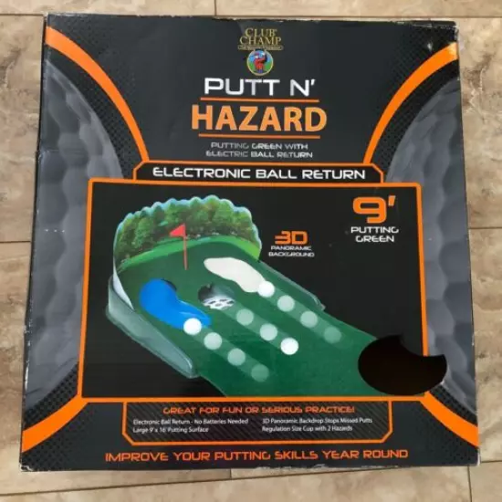 Club Champ Golf Putt'n Hazard Putting Green with Electric Ball Return Model 9516