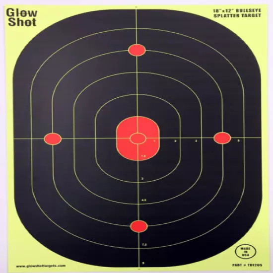 12X18-Inch Bullseye Glowshot Splatter Targets, 50 Packs 50 Pack