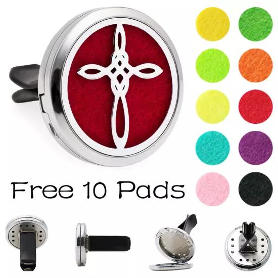 Car Diffuser Vent Clip Air Freshener Essential Oil Aroma diffuser Locket 10Pads 