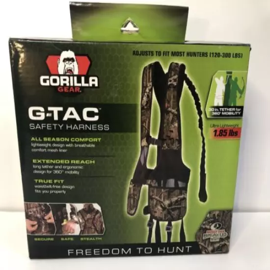 Gorilla Gear G-TAC Fall Defense Safety harness combo Mossy Oak Break Up Infinity