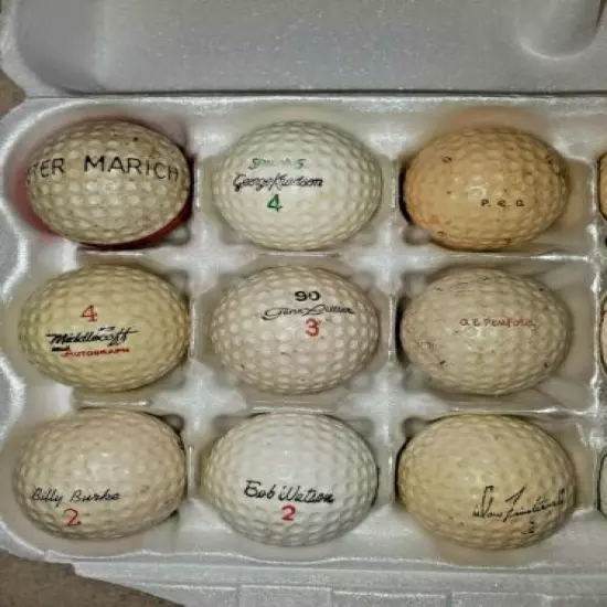 23 DIFFERENT VINTAGE SIGNATURE GOLF BALLS