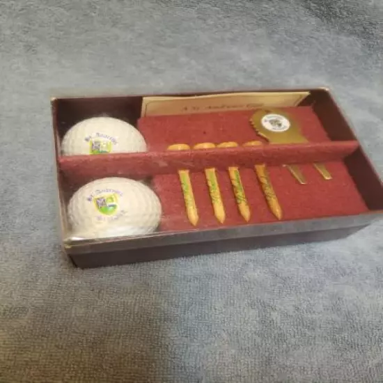  St. ANDREWS, Scotland Divot Repair Set - w/ Box, Tees, Ball Marker, Balls