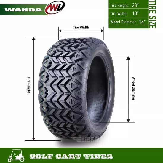 WANDA 23X10-14 Golf Cart ATV Tires 4 Ply 23x10x14 -Set 4 -14035