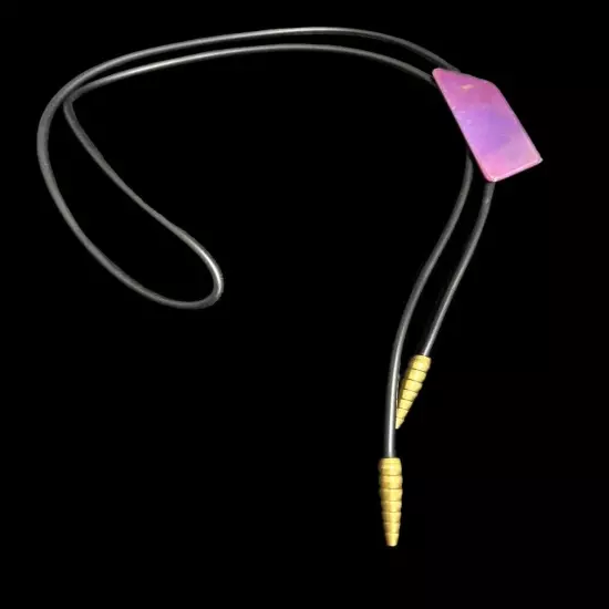 Vintage Bolo Tie 1950s Neon Purple Gold Aesthetic Retro 