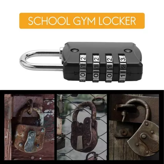 Combination-Padlock 4-Digit-Gym-Locker-Lock - 4 PCS Resettable Combo Lock2637