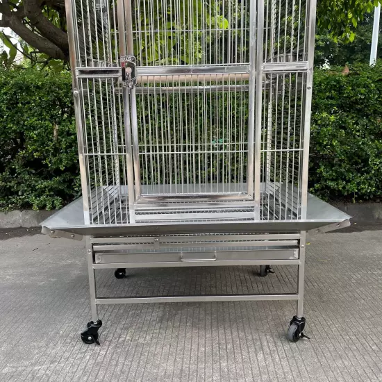 Stainless Steel SUS201 DomeTop Style Small Bird Cage Parrot Cage 24" x 20" x 56"