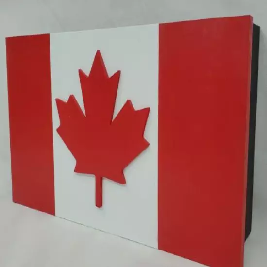 19" Canadian Flag handgun concealment cabinet hidden pistol gun storage Canada