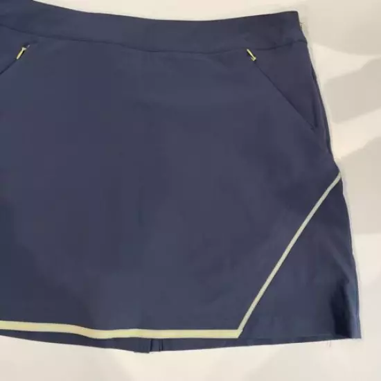 EUC Slazenger Womens Size 10 Golf Skirt Gray w/ Yellow Accents/Shorts QuickDry