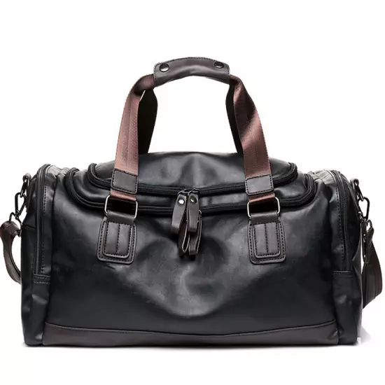 US Men's Leather Duffle Bag Handbag Travel Bag Weekend Overnight Bag BL