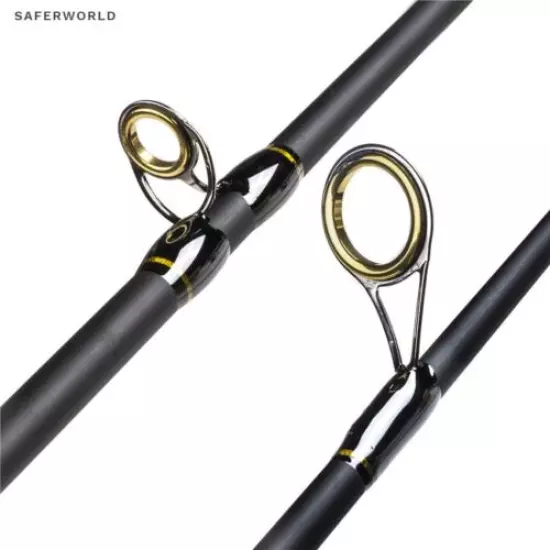 Spinning Casting Fishing Rod Light Pole Black M Power Sections Carbon Fibers 1.8