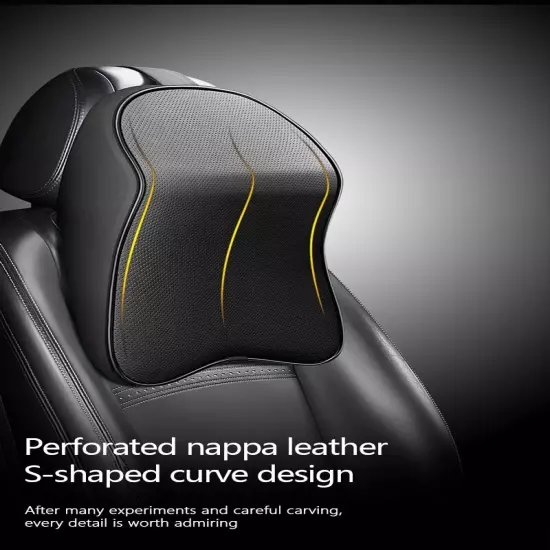 Leather Memory Foam Headrest Car Neck Pillow Support Rest Pillow Neck Support