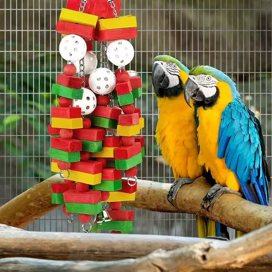 Large Bird Parrot Toys for Cockatoos African Grey Macaws and Amazon Parrots