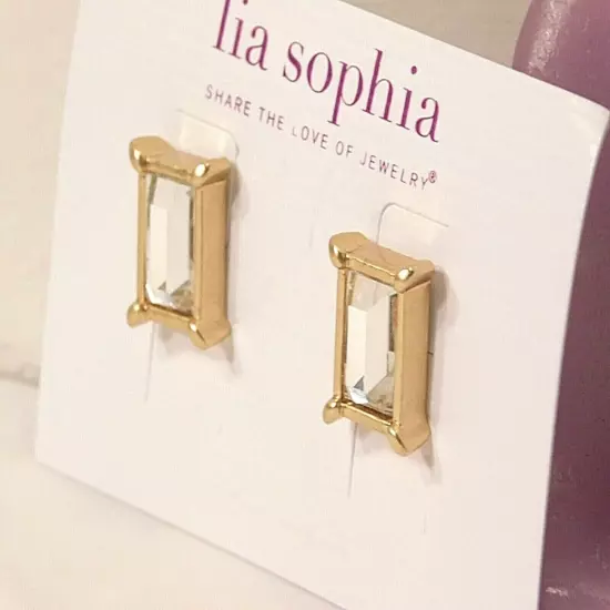 Beautiful Lia Sophia FAIREST OF THEM ALL Earrings, Gold, Cut Crystals, NWT