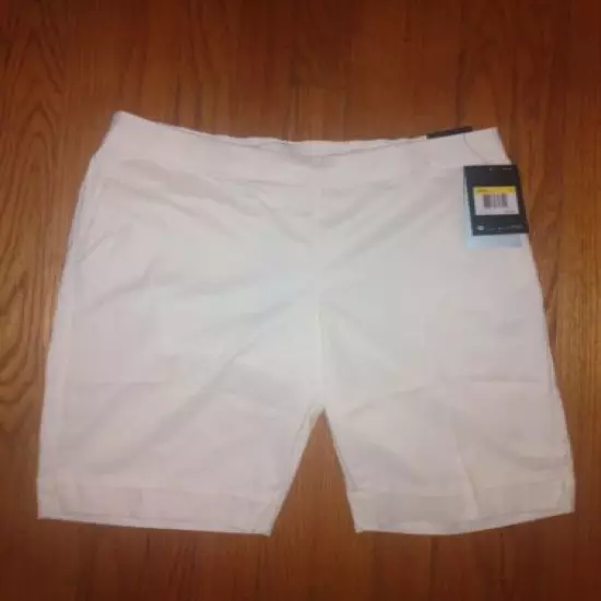 Womens Size Small Nike Dri-Fit UV 11" Bermuda Golf Shorts Off White AJ5663-133 