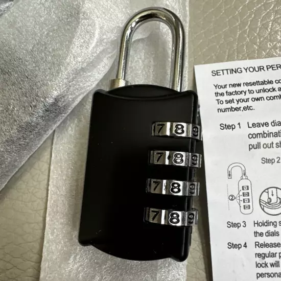 Resettable Combination Padlock 4 Digit Lock Lot Of 20