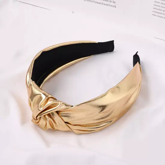 Women PU Leather Wide Headband Hairband Girls Hair Hoop Solid Accessory*