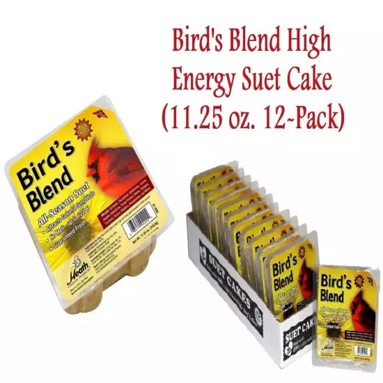 Heath Bird's Blend High Energy Suet Cake (11.25 oz. 12-Pack)