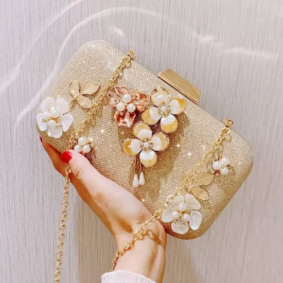 Flower Evening Bag Bags Women Wedding Party Wedding Handbags Gold Evening Bag