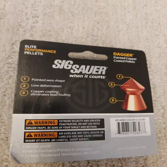 Sig Sauer Dagger Pb Airgun Pellets .22 Cal 16.6gr Domed - AIR-AMMO-DPB-22-250