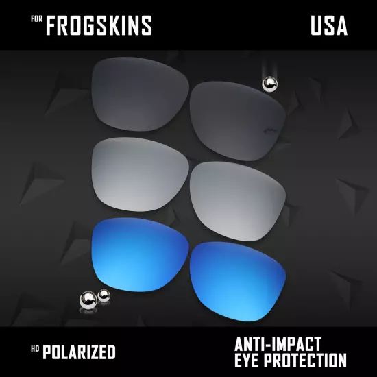 Anti Scratch Polarized Replacement Lenses for-Oakley Frogskins OO9013 Options